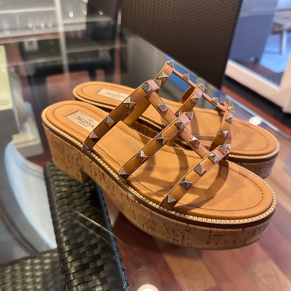 Valentino Women's Tan Studded Sandals